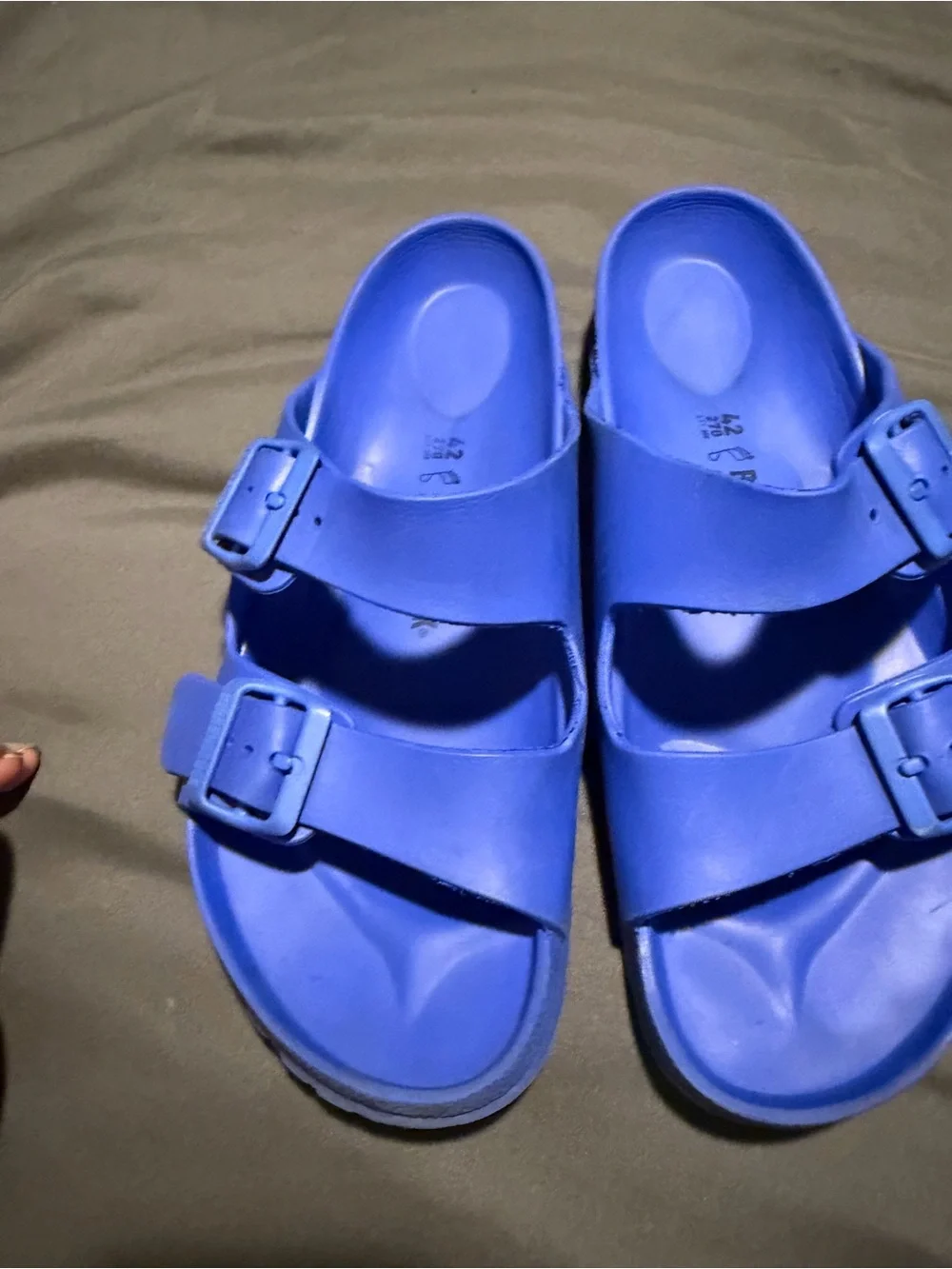 Birkenstock Arizona Essentials Men's Blue Dual-Strap Slide Sandals